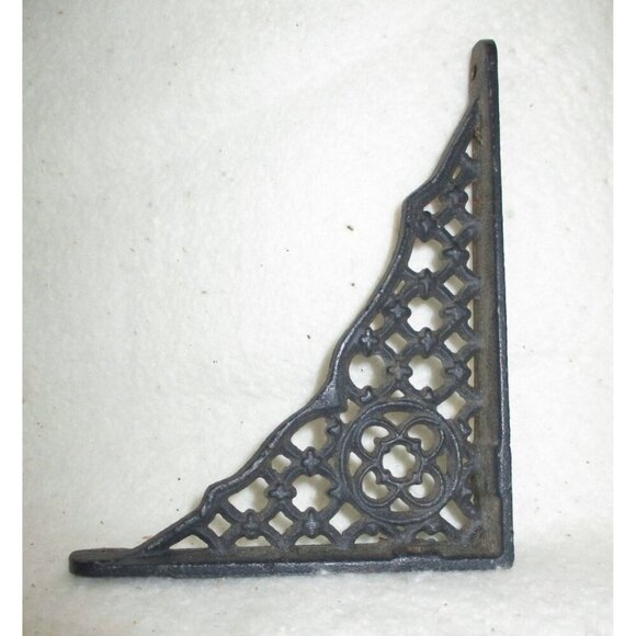 Black Cast Iron shelf brackets Shelving supports Architectural pair - Picture 1 of 5